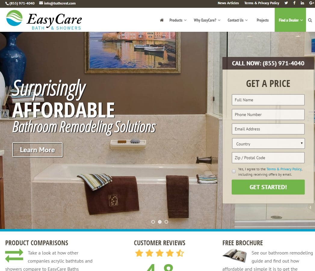 EasyCare Bath & Showers Website