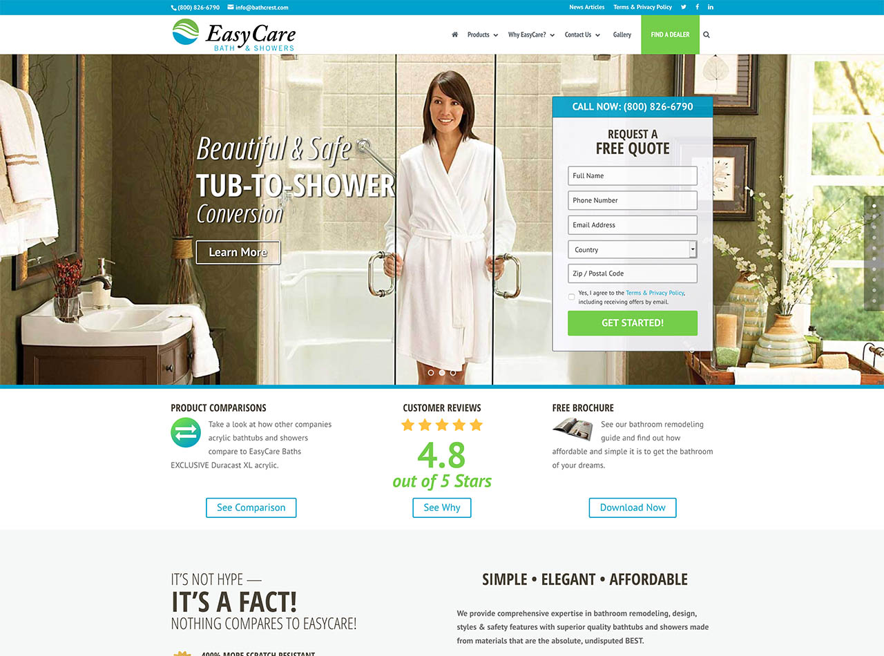 EasyCare Bath & Showers Website